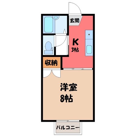 宇都宮駅 徒歩38分 2階の物件間取画像